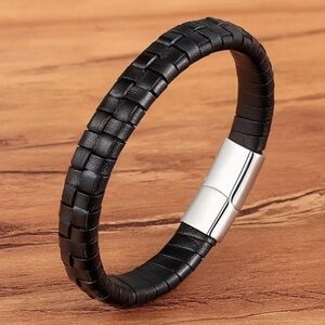 Black Leather Bracelet​